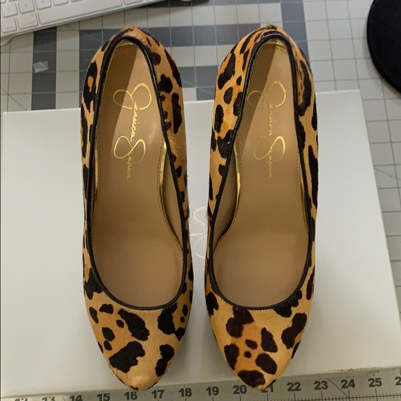 Jessica Simpson Lovie Leopard Platform Heels 8.5 - Picture 3 of 10